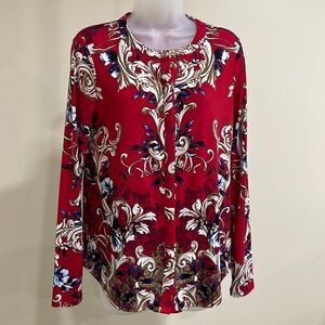 NWOT Dana Buchman Patterned Blouse  Size S small 4/6